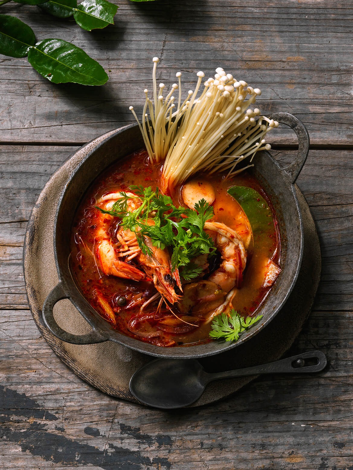 Aromatic Thai soup with fresh herbs