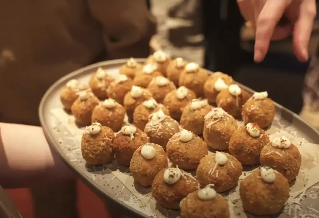 Canapés plated for guests at the event
